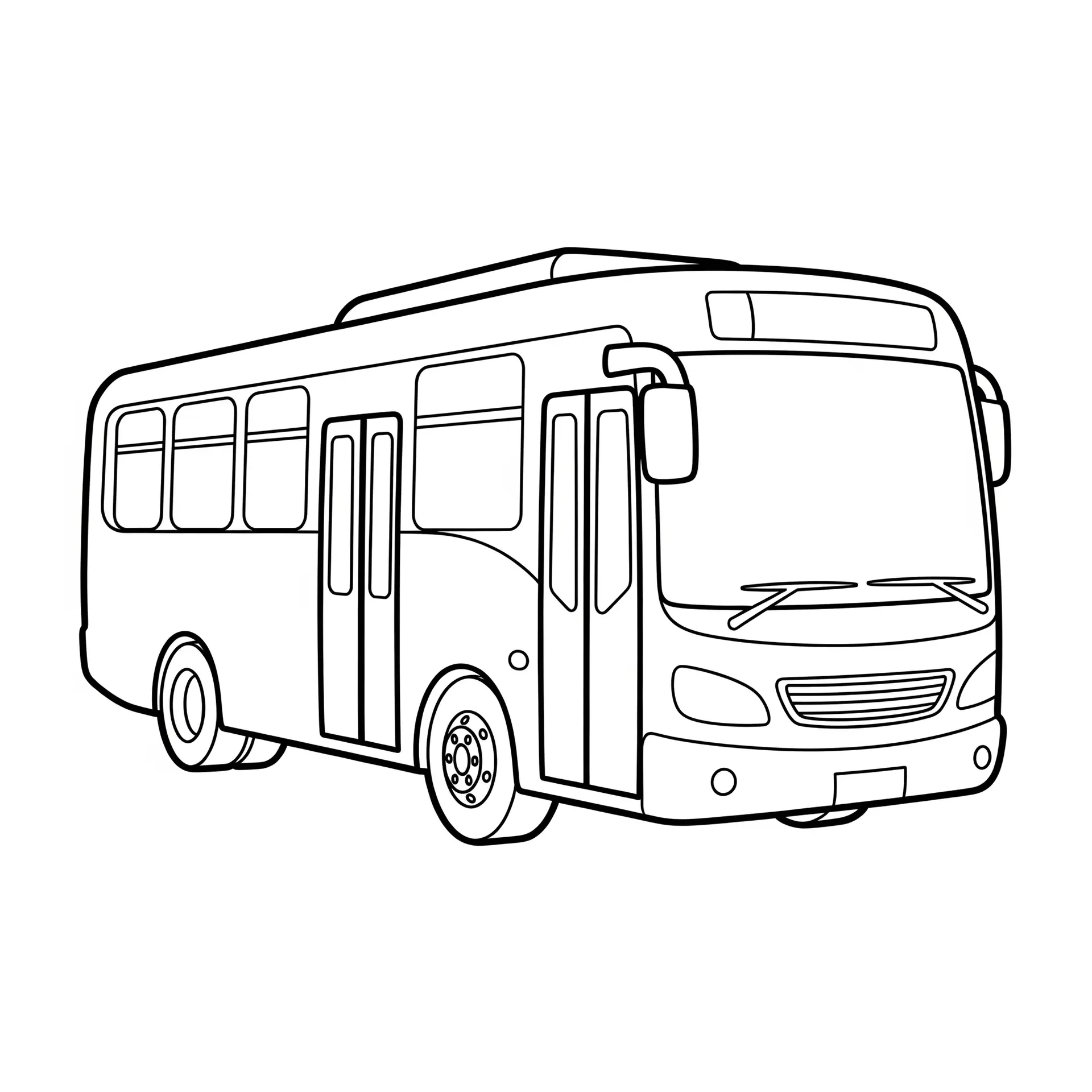 דף צביעה של אוטובוס פשוט